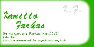 kamillo farkas business card